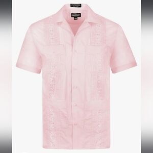 Omega Pink Guayabera Sz 4XL